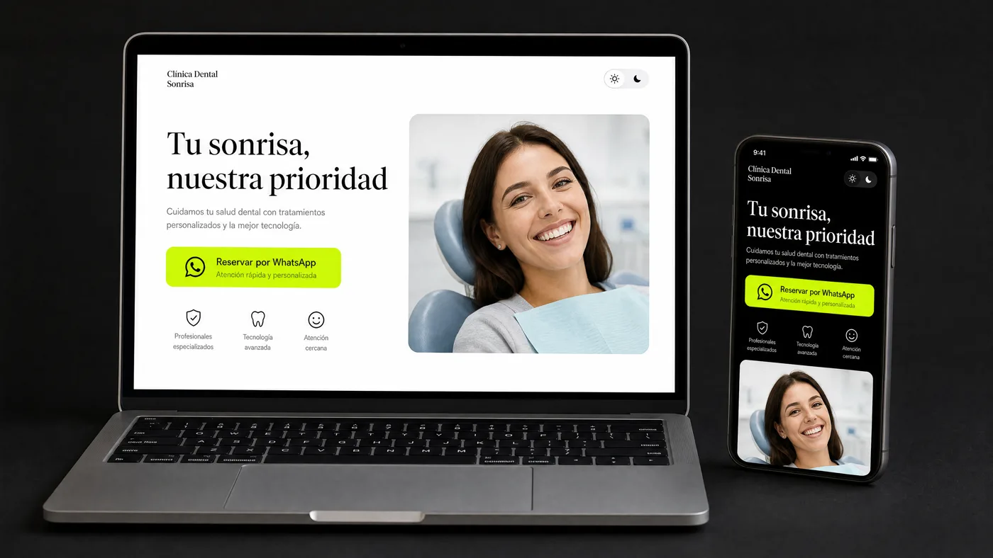 BioWeb en modo claro y oscuro